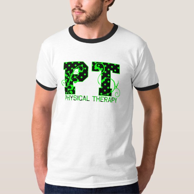 Camiseta pt 2 bolinhas pretas e verdes (Frente)