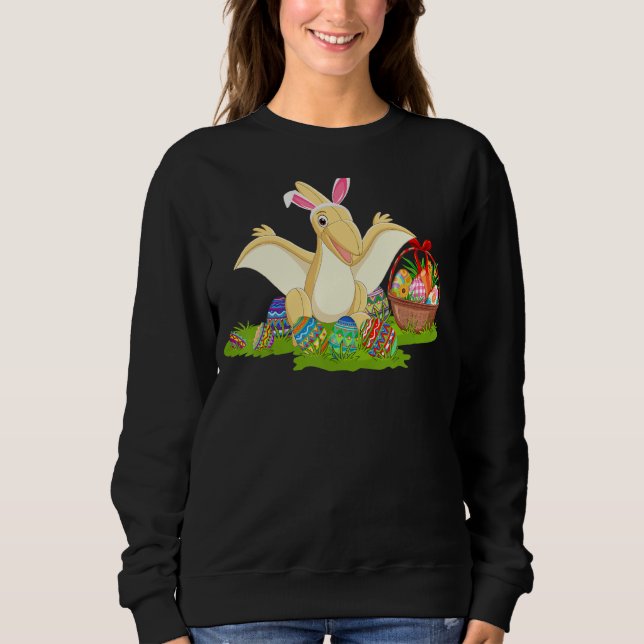 Camiseta Pterodactil Páscoa Caça De Ovo Bunny Pterodactyl E (Frente)