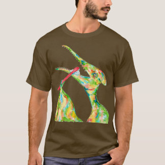 Camiseta Pterodactyl escovando dentes dinossauros pintando