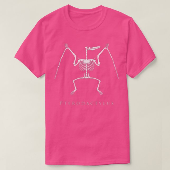Camiseta Pterodactylus Skeleton Voando Dinossauros Ossos Ve (Frente do Design)