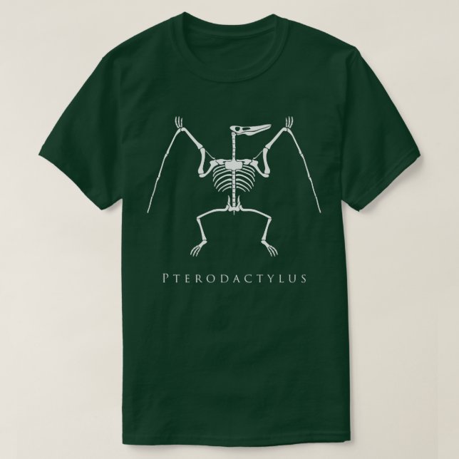 Camiseta Pterodactylus Skeleton Voando Dinossauros Ventilad (Frente do Design)