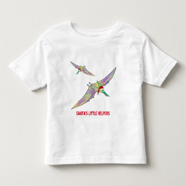 Camiseta Pterodátilo Natal Dinossauro Engraçado Papais noei (Frente)