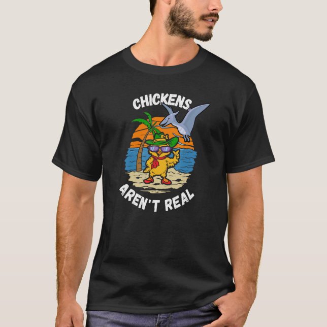 Camiseta Pterossauros Galinhas Voadoras Não São Ilhas Tropi (Frente)