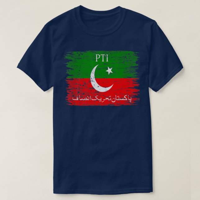 Camiseta PTI Flag Imran Khan Pakistan Flag Prid Pakistani (Frente do Design)