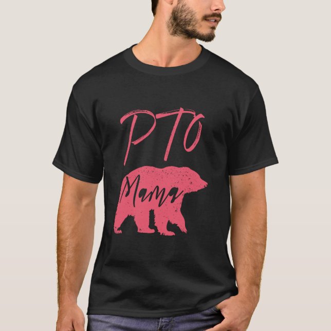 Camiseta PTO Mama Bear Design para a Escola Mãe Volunte (Frente)