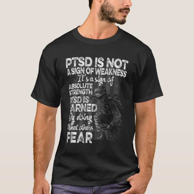 Camiseta Ptsd com conhecimento de força do transtorno de st (Frente)