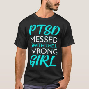 Camiseta Ptsd Mensado Com A Frisa De Consciência Da Menina 