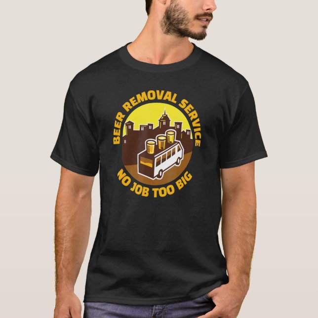 Camiseta Pub do Bebendo do Beer do Serviço de Remoção da Be (Frente)