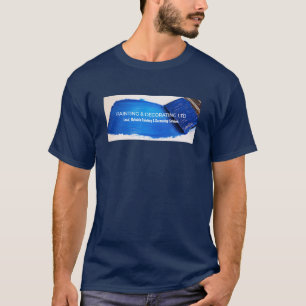Camiseta Publicidade a pincel azul, pincel e decorador