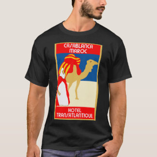 Camiseta Publicidade ao estilo Vintage 1920 Casablanca viag