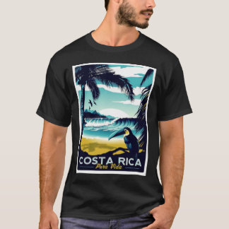 Camiseta Publicidade Viagens vintage e Turismo na Costa Ric