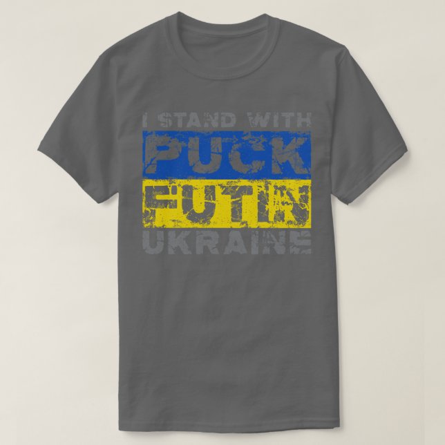 Camiseta Puck Futin I Stand Com A Ucrânia (Frente do Design)