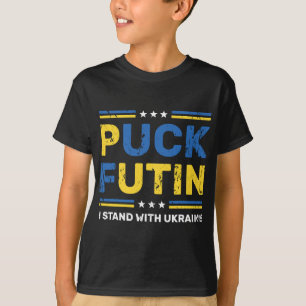 Camiseta Puck Futin I Stand Com O Apoio De Bandeira Da Ucrâ
