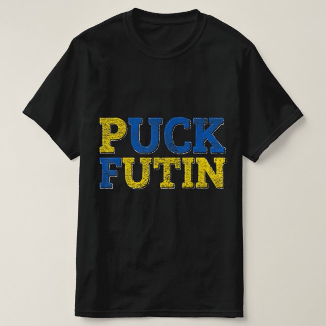 Camiseta PUCK FUTIN I Stand With Ucrânia (Frente do Design)