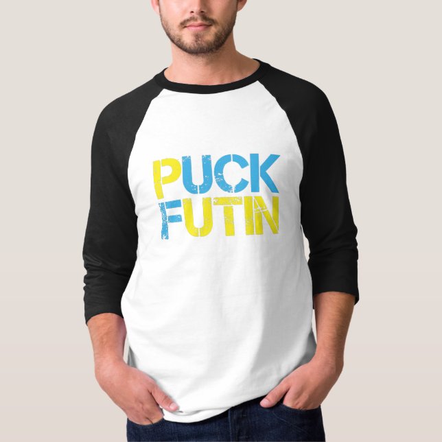 Camiseta Puck Futin Meme I Stand With Ucrânia (Frente)