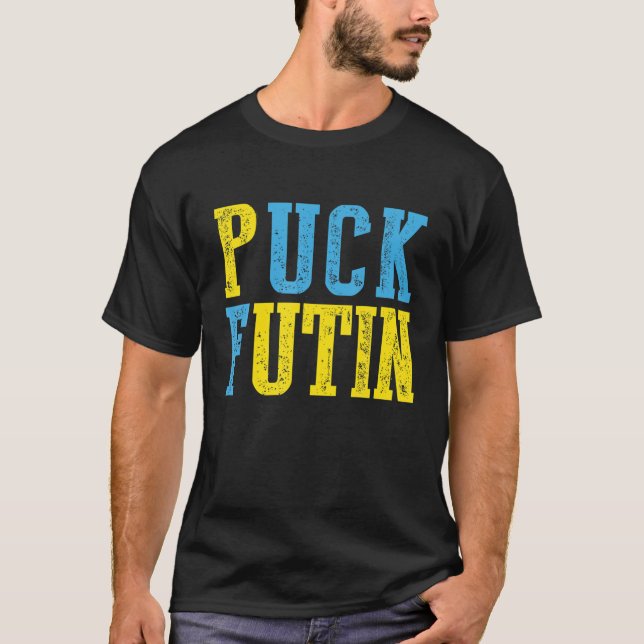 Camiseta Puck Futin Meme I Stand With Ucraniano Lov (Frente)