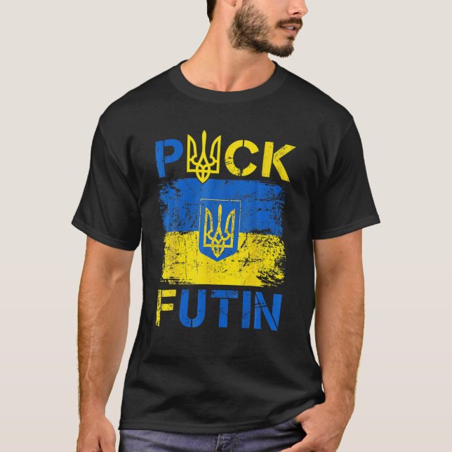 Camiseta Puck Futin Meme I Stand With Ucraniano Lov (Frente)