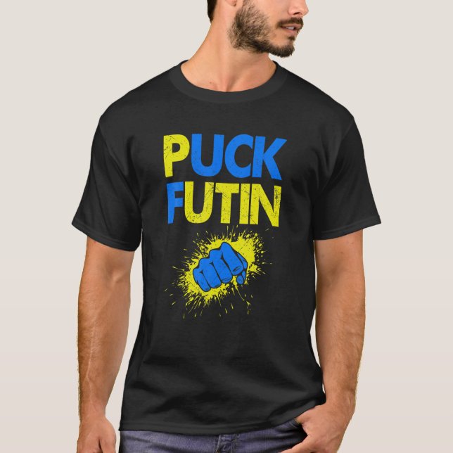 Camiseta Puck Futin Meme I Stand With Ucraniano Lov (Frente)