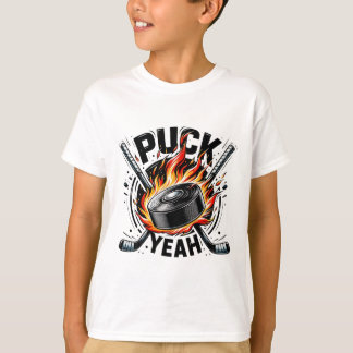 Camiseta Puck Sim Engraçado Pai de Hockey Mãe Jogadores de
