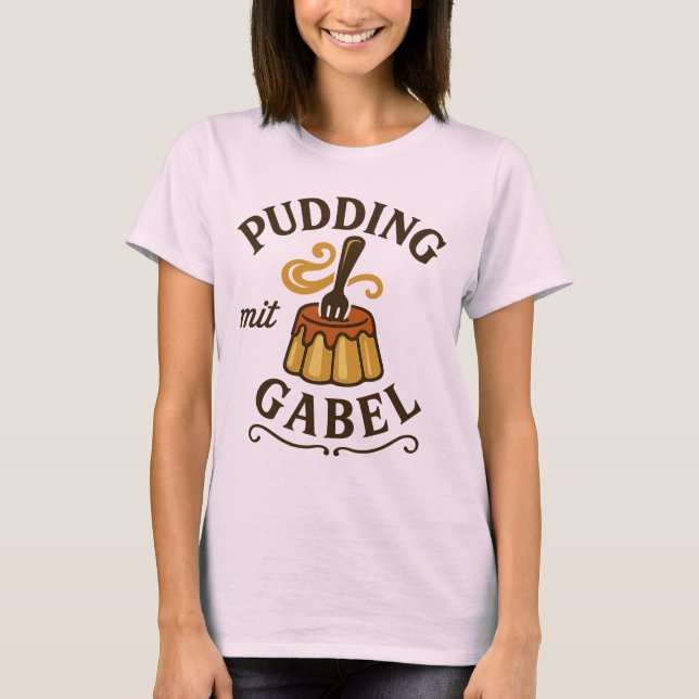 Camiseta Pudding Com Garfo Design Divertido (Frente)