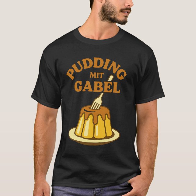 Camiseta Pudim Com Garfo Design Divertido (Frente)