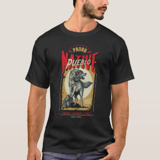 Camiseta Pueblo Native American Indian Born Wolf Spirit Ret