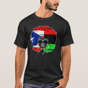 Camiseta PUERTO RICAN AFRO LATINA Boricua Porto Rico Bandei