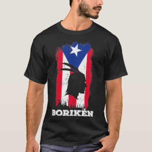 Camiseta Puerto Rican Flag Boriken Borinquen Taino Sun Bori