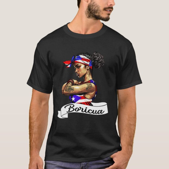 Camiseta Puerto Rican Girl Boricua Puerto Rico Flag Pride W (Frente)
