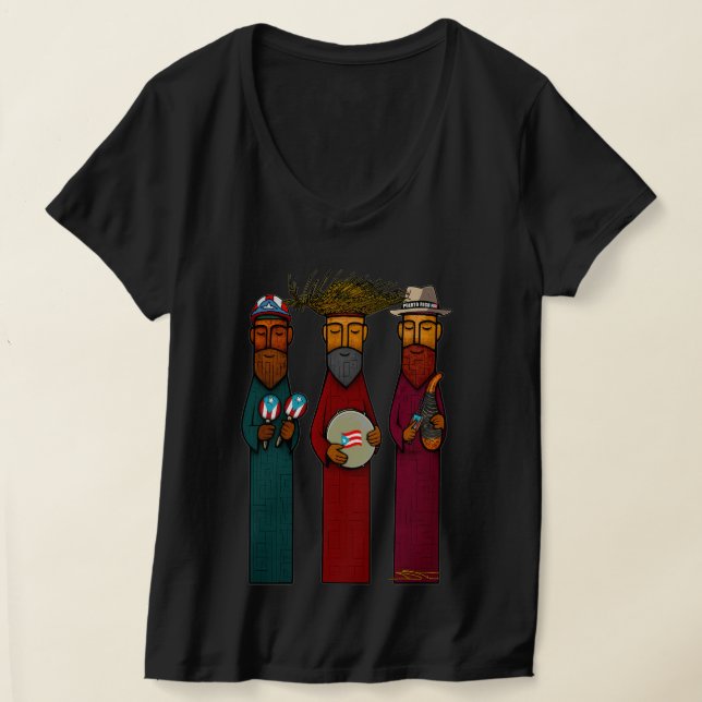 Camiseta Puerto Rican Three Kings with Musical Parranda (Postura )