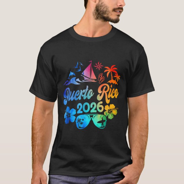 Camiseta Puerto Rico 2026 Vacation Beach Tie Dye Trip Summe (Frente)