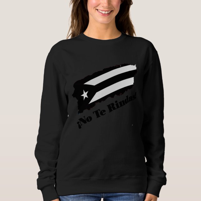 Camiseta Puerto Rico Black Flag No Te Rindas Boricua by ASJ (Frente)