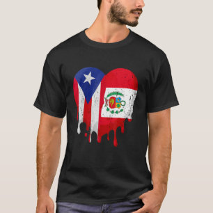 Camiseta Puerto Rico Costa Rica Flag Heart Grown Patriot Co