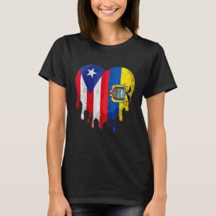 Camiseta Puerto Rico Equador Bandeira Coração Cidadão Cresc