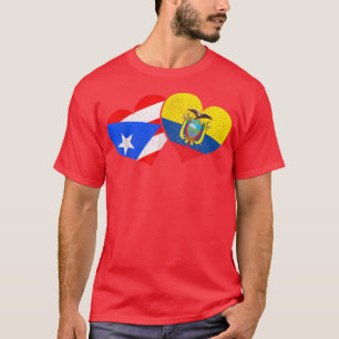Camiseta Puerto Rico & Equador Orgulho Herança Porto-riquen