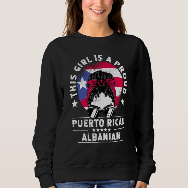 Camiseta Puerto Rico Flag Albania Grown Women Girl Pride (Frente)
