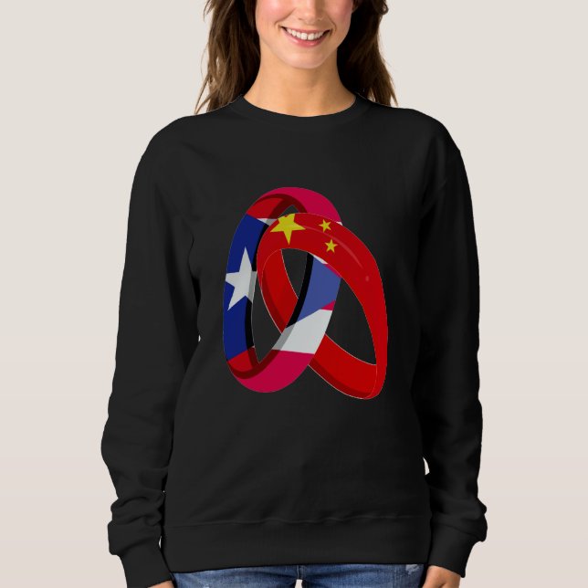 Camiseta Puerto Rico Flag China Grown Ring Marriage Wedding (Frente)