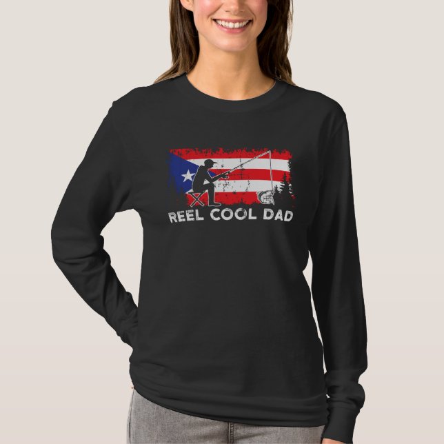 Camiseta Puerto Rico Flag Cool Dad Fishing Fisherman Father (Frente)