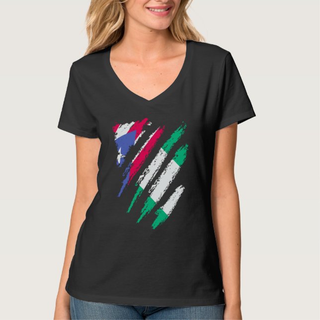 Camiseta Puerto Rico Flag Nigeria Grown Patriot Country Str (Frente)