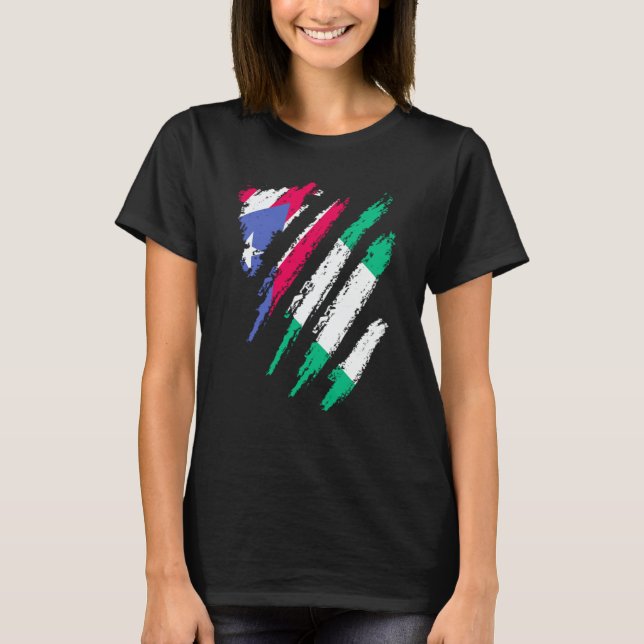 Camiseta Puerto Rico Flag Nigeria Grown Patriot Country Str (Frente)