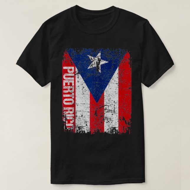 Camiseta PUERTO RICO Flag Vintage afligiu PUERTO RICO (Frente do Design)