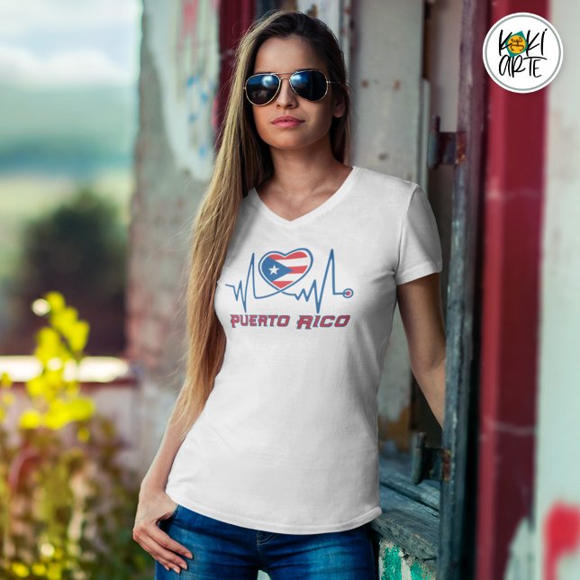 Camiseta Puerto Rico Heartbeat (Criador carregado)