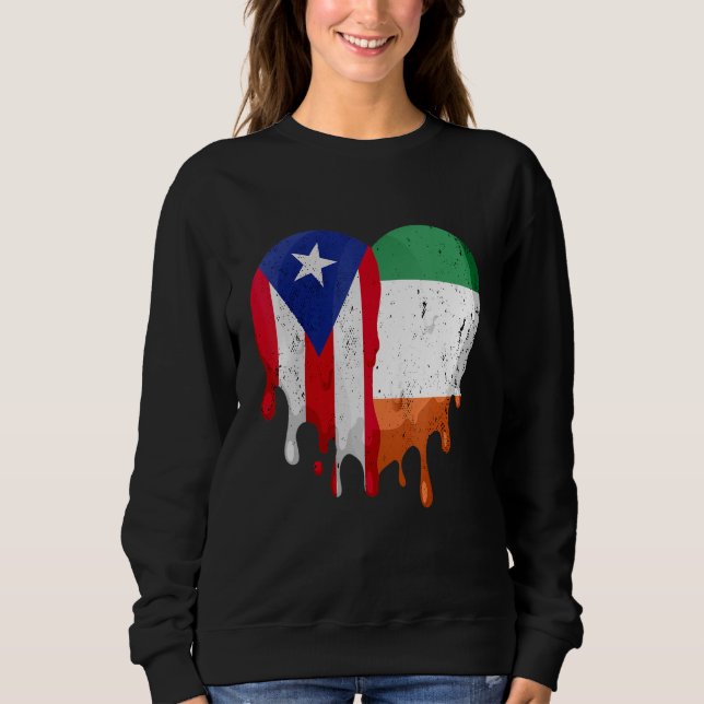 Camiseta Puerto Rico Italy Flag Heart Citizen Grown Patriot (Frente)