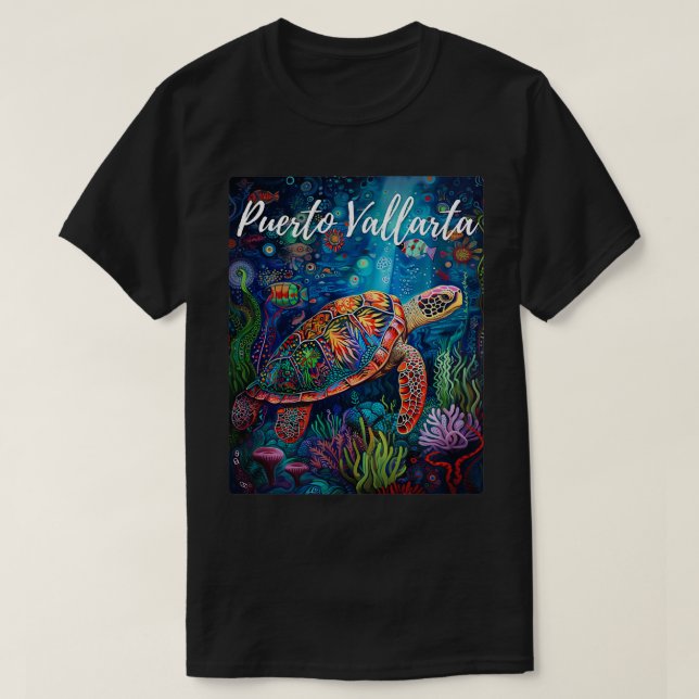 Camiseta Puerto Vallarta México Férias Submarinas (Frente do Design)