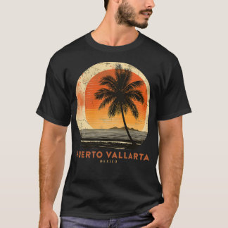 Camiseta Puerto Vallarta Mexico Palm Trees Beach Souvenir V