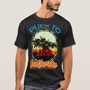 Camiseta Puerto Vallarta Mexico Retro Mexicano Resort Vacat