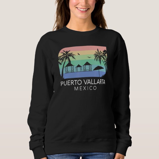 Camiseta Puerto Vallarta Mexico Retro Mexicano Resort Vacat (Frente)
