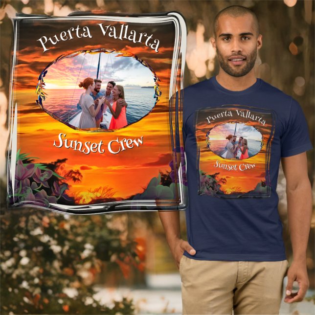 Camiseta Puerto Vallarta Sunset Crew 2584 (Criador carregado)