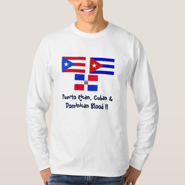 Camiseta PuertoRico_flag, Cuba_flag, DominicanR_flag, (Frente)