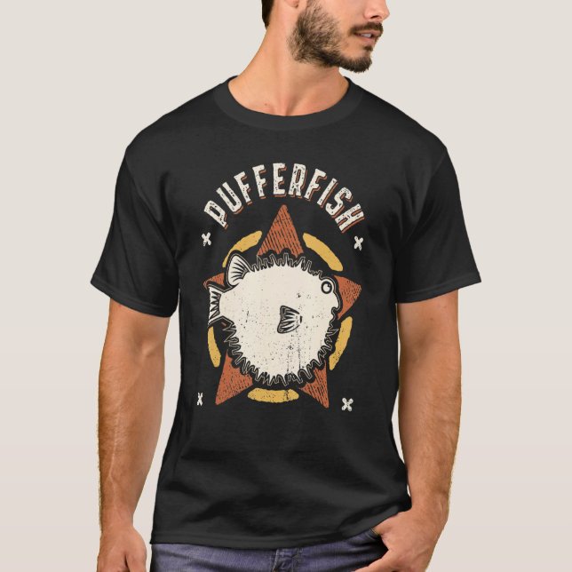 Camiseta Pufferfish Vintage Retro Classic Animal (Frente)